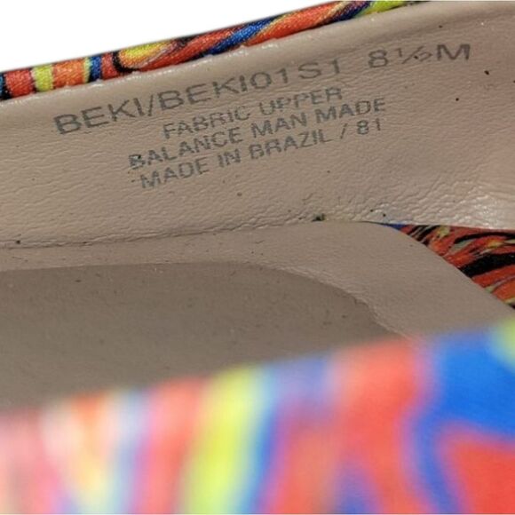 Steve Madden Beki Orange/Multi Flare Heel Ankle Strap HEEL Sandal Shoe 8.5 - Picture 10 of 10